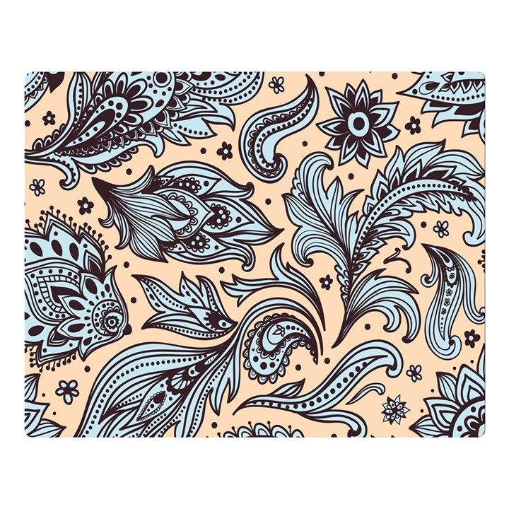 Texture Ornament Paisley One Side Premium Plush Fleece Blanket (Large)