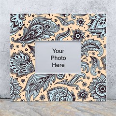 Texture Ornament Paisley White Wall Photo Frame 5  X 7  by Jancukart