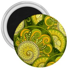 Doodles Patterns Ornament Vector Flowers Green 3  Magnets