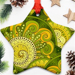 Doodles Patterns Ornament Vector Flowers Green Ornament (star) by Jancukart