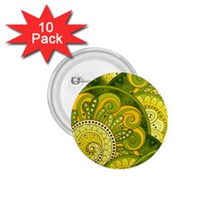 Doodles Patterns Ornament Vector Flowers Green 1 75  Buttons (10 Pack)