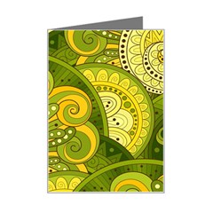 Doodles Patterns Ornament Vector Flowers Green Mini Greeting Card