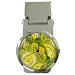 Doodles Patterns Ornament Vector Flowers Green Money Clip Watches Front