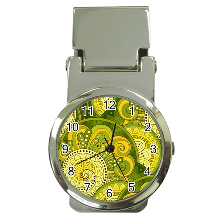 Doodles Patterns Ornament Vector Flowers Green Money Clip Watches