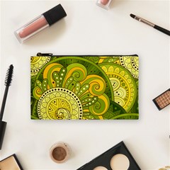 Doodles Patterns Ornament Vector Flowers Green Cosmetic Bag (small)