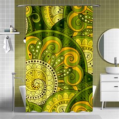 Doodles Patterns Ornament Vector Flowers Green Shower Curtain 48  X 72  (small) 