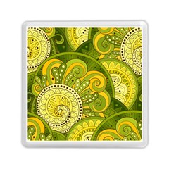 Doodles Patterns Ornament Vector Flowers Green Memory Card Reader (square) by Jancukart