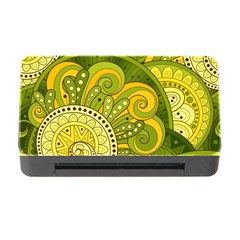 Doodles Patterns Ornament Vector Flowers Green Memory Card Reader With Cf by Jancukart