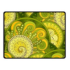 Doodles Patterns Ornament Vector Flowers Green Fleece Blanket (small)