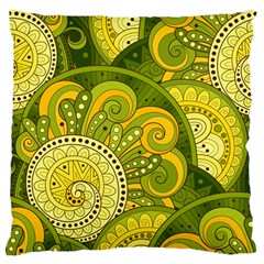 Doodles Patterns Ornament Vector Flowers Green Standard Premium Plush Fleece Cushion Case (one Side) by Jancukart