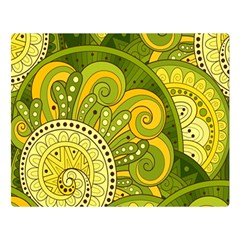 Doodles Patterns Ornament Vector Flowers Green Premium Plush Fleece Blanket (large)