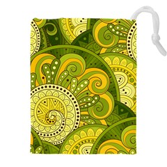 Doodles Patterns Ornament Vector Flowers Green Drawstring Pouch (5xl)