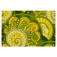 Doodles Patterns Ornament Vector Flowers Green Banner And Sign 6  X 4 