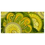 Doodles Patterns Ornament Vector Flowers Green Banner and Sign 8  x 4  Front