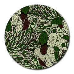 Texture Ornament Pattern Seamless Paisley Round Mousepad by Jancukart