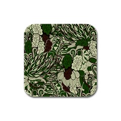 Texture Ornament Pattern Seamless Paisley Rubber Square Coaster (4 Pack) by Jancukart