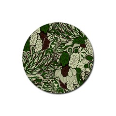 Texture Ornament Pattern Seamless Paisley Rubber Round Coaster (4 Pack)