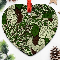 Texture Ornament Pattern Seamless Paisley Heart Ornament (two Sides)