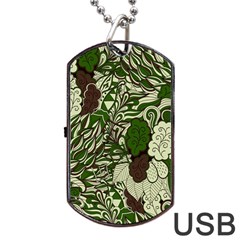 Texture Ornament Pattern Seamless Paisley Dog Tag Usb Flash (one Side)