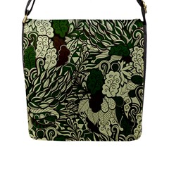 Texture Ornament Pattern Seamless Paisley Flap Closure Messenger Bag (l) by Jancukart