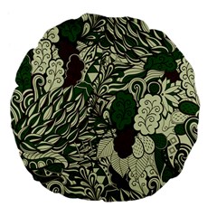 Texture Ornament Pattern Seamless Paisley Large 18  Premium Flano Round Cushions