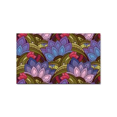 Purple Red And Green Flowers Digital Wallpaper Patterns Ornament Sticker (rectangular)