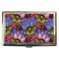 Purple Red And Green Flowers Digital Wallpaper Patterns Ornament Cigarette Money Case