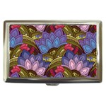 Purple Red And Green Flowers Digital Wallpaper Patterns Ornament Cigarette Money Case Front