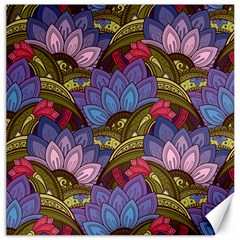 Purple Red And Green Flowers Digital Wallpaper Patterns Ornament Canvas 16  X 16 