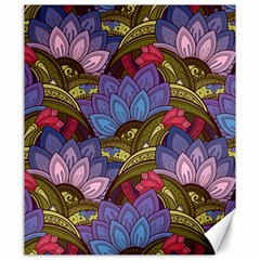 Purple Red And Green Flowers Digital Wallpaper Patterns Ornament Canvas 20  X 24 