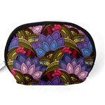 Purple Red And Green Flowers Digital Wallpaper Patterns Ornament Accessory Pouch (Medium) Back