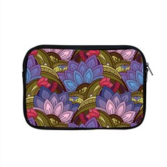 Purple Red And Green Flowers Digital Wallpaper Patterns Ornament Apple Macbook Pro 15  Zipper Case