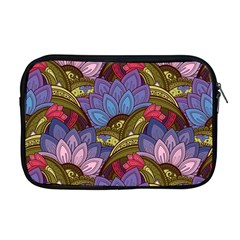 Purple Red And Green Flowers Digital Wallpaper Patterns Ornament Apple Macbook Pro 17  Zipper Case