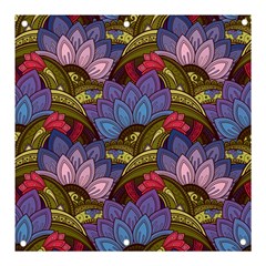 Purple Red And Green Flowers Digital Wallpaper Patterns Ornament Banner And Sign 3  X 3 