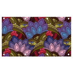 Purple Red And Green Flowers Digital Wallpaper Patterns Ornament Banner And Sign 7  X 4 