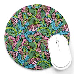 Background Texture Paisley Pattern Round Mousepad