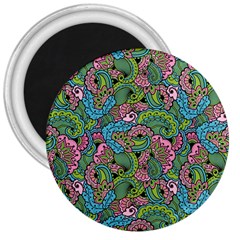 Background Texture Paisley Pattern 3  Magnets