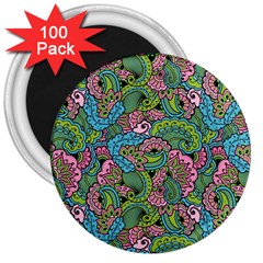 Background Texture Paisley Pattern 3  Magnets (100 Pack)