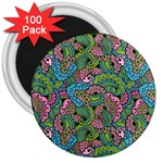 Background Texture Paisley Pattern 3  Magnets (100 pack) Front