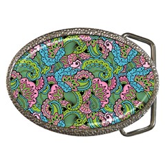 Background Texture Paisley Pattern Belt Buckles