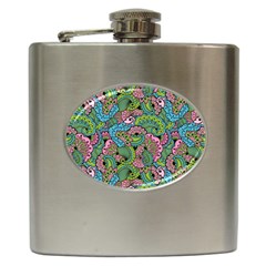 Background Texture Paisley Pattern Hip Flask (6 Oz)