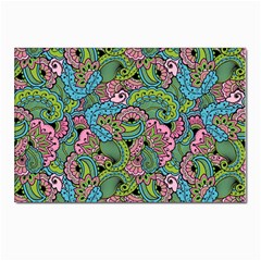 Background Texture Paisley Pattern Postcard 4 x 6  (pkg Of 10) by Jancukart