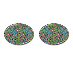 Background Texture Paisley Pattern Cufflinks (oval)