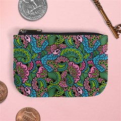 Background Texture Paisley Pattern Mini Coin Purse by Jancukart