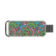 Background Texture Paisley Pattern Portable Usb Flash (two Sides)