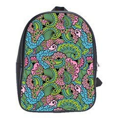 Background Texture Paisley Pattern School Bag (xl)