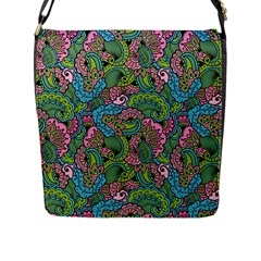 Background Texture Paisley Pattern Flap Closure Messenger Bag (l)