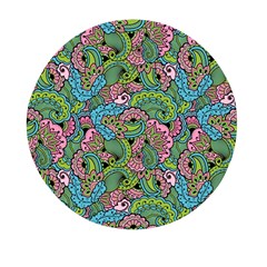 Background Texture Paisley Pattern Mini Round Pill Box by Jancukart