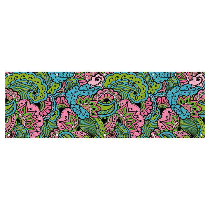 Background Texture Paisley Pattern Banner and Sign 12  x 4 