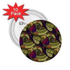 Pattern Vector Texture Style Garden Drawn Hand Floral 2 25  Buttons (10 Pack)  by Jancukart